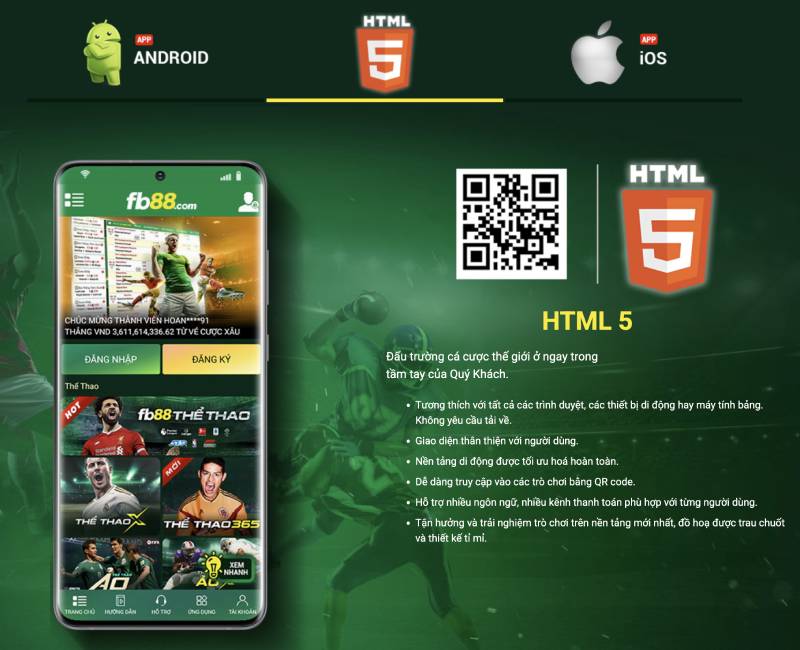 Sử dụng FB88 HTML5 – Chơi trực tiếp không cần tải